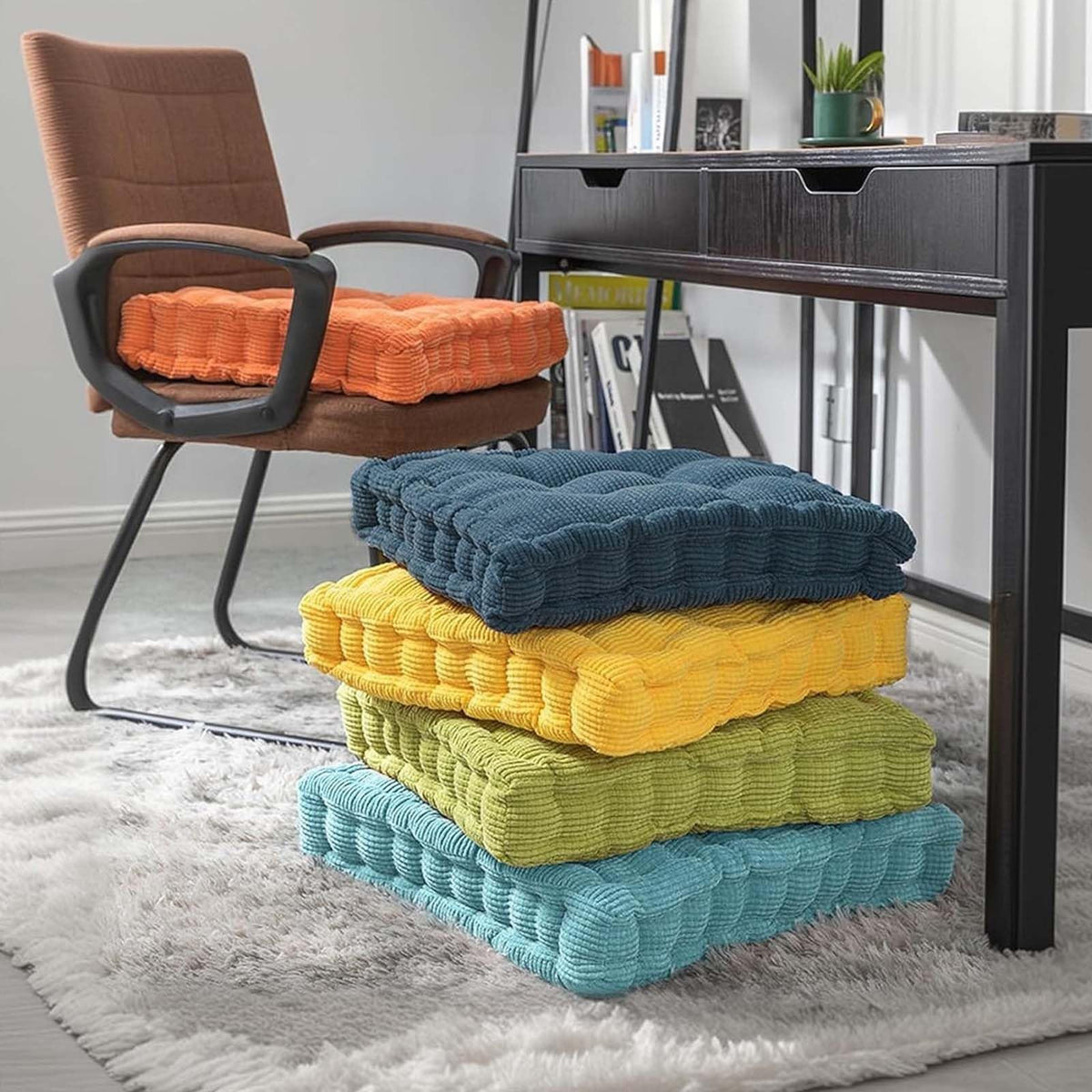 Chair Cushions 2 Pack (Dark Grey / 18"Lx18"Wx3.2"H)