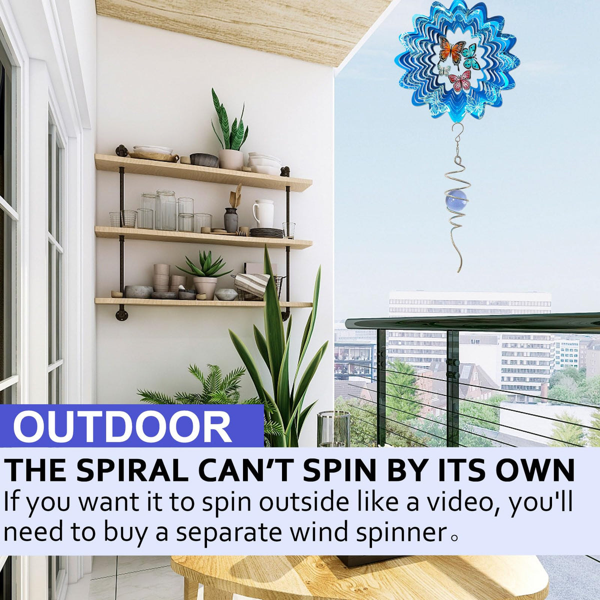 Wind Spinner Tail with Purple Glass Orb (007-purple)