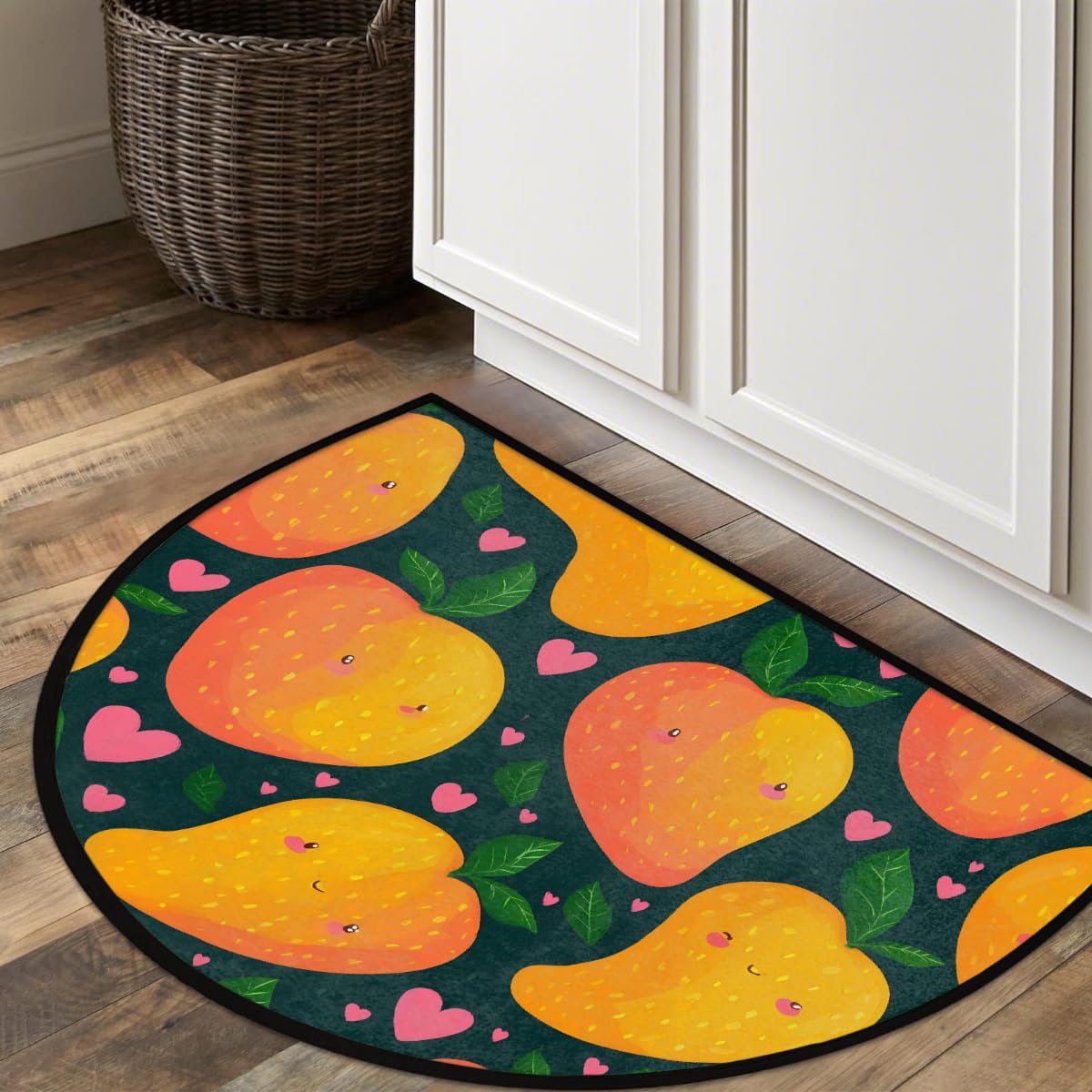 Mango Half Round Door Mat Semi Moon Rug Fireplace Carpet Area Rugs (Color25)