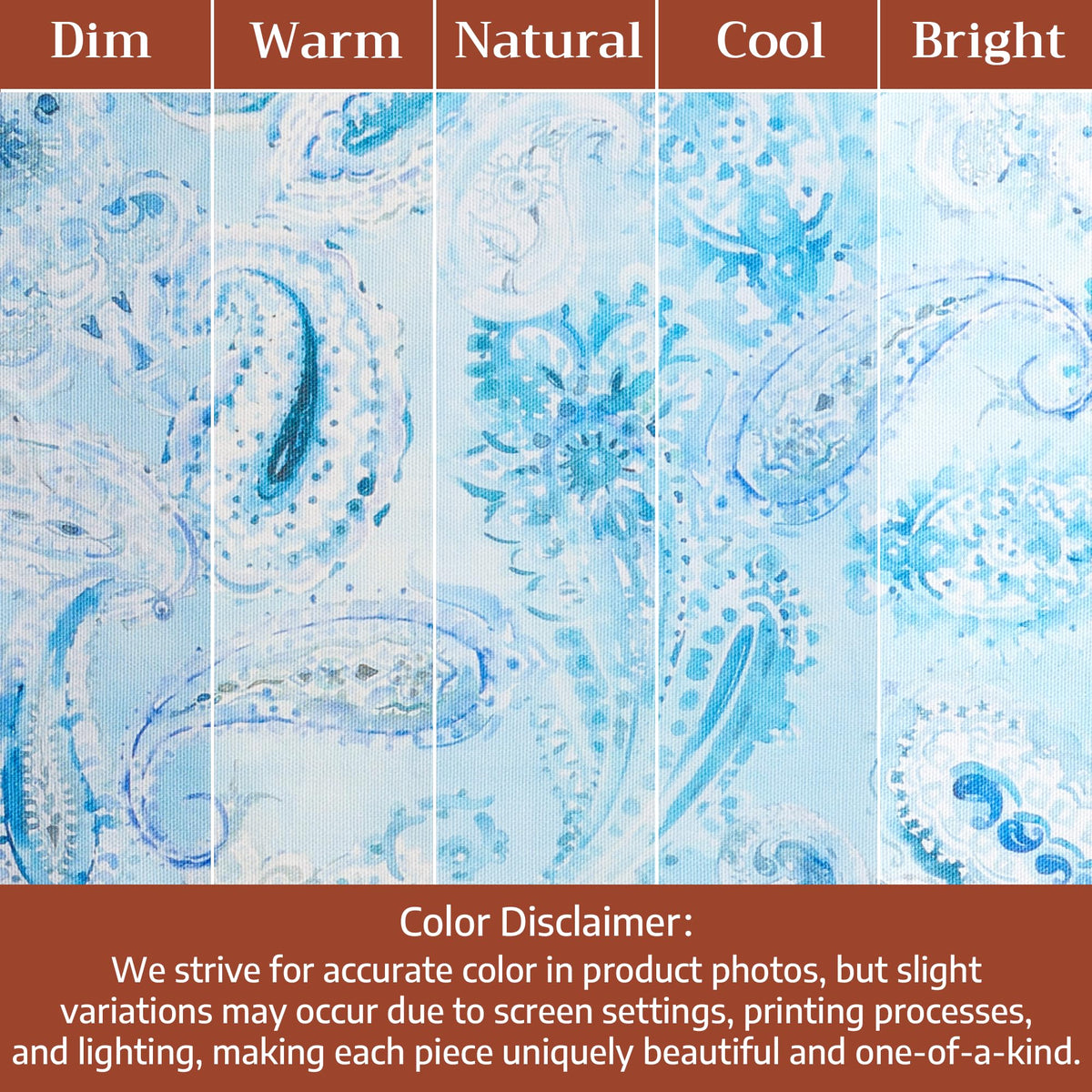 Placemats Set of 4 Reusable 100% Combed Cotton (047 - Paisley Blues / 13" X 19" (Pack of 4))