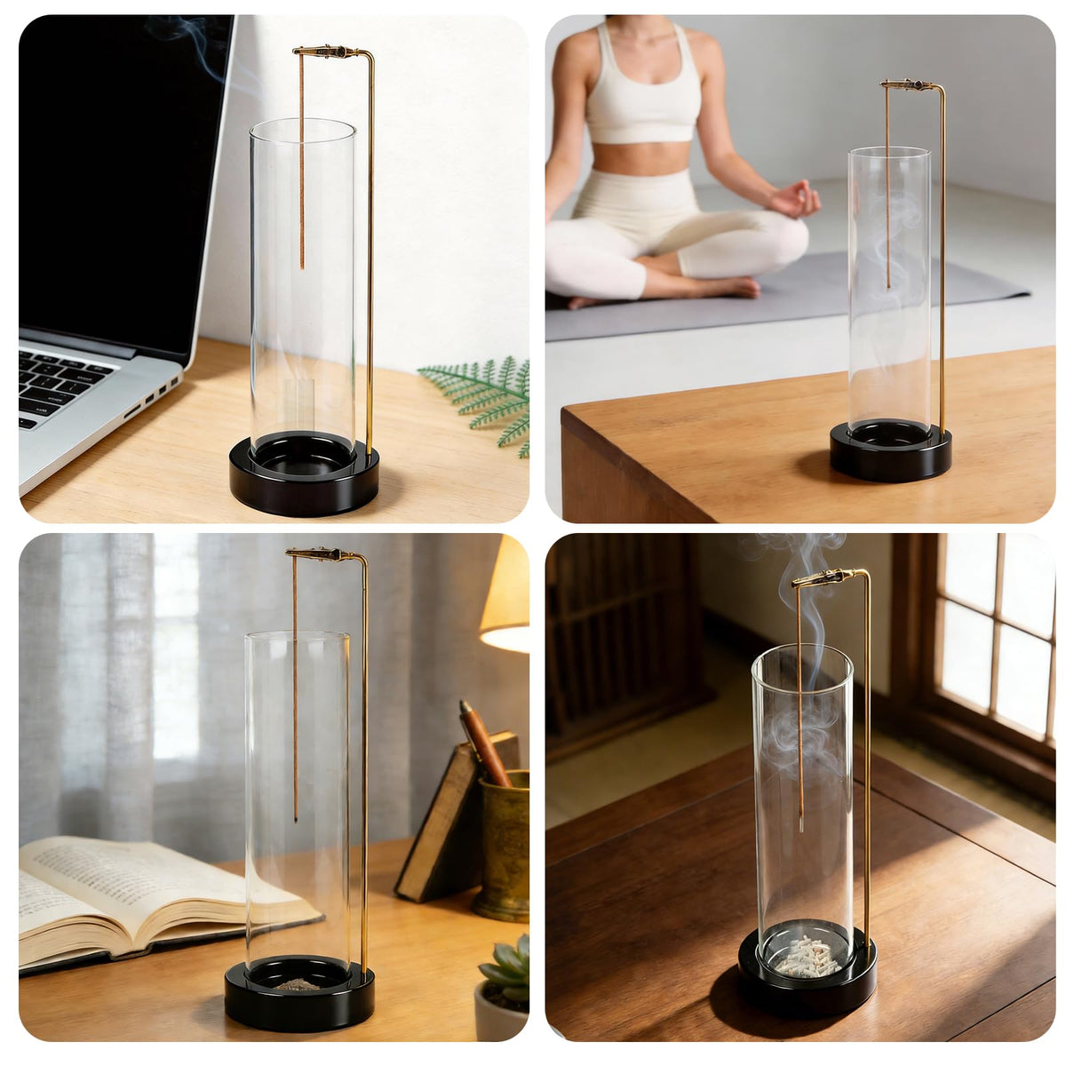 Incense Holder for Sticks (Black-1pc)
