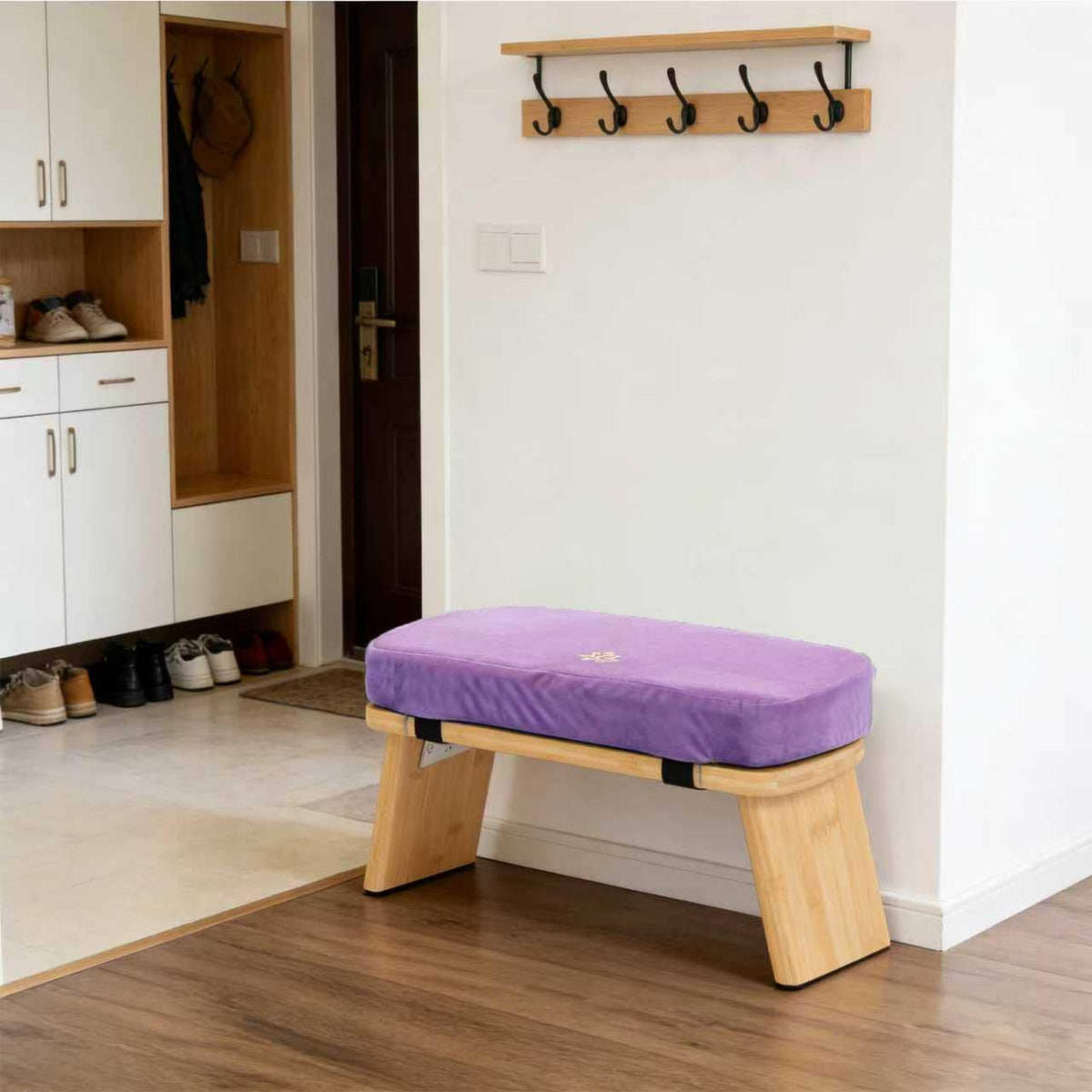 Bamboo Meditation Bench (Purple-bag)