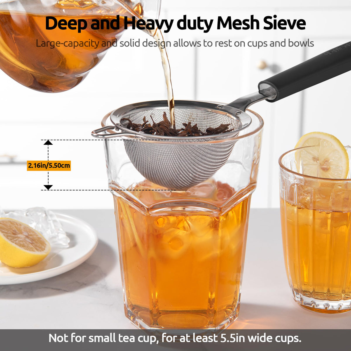 Fine Mesh Strainer (S-3.35in / (2) Black)