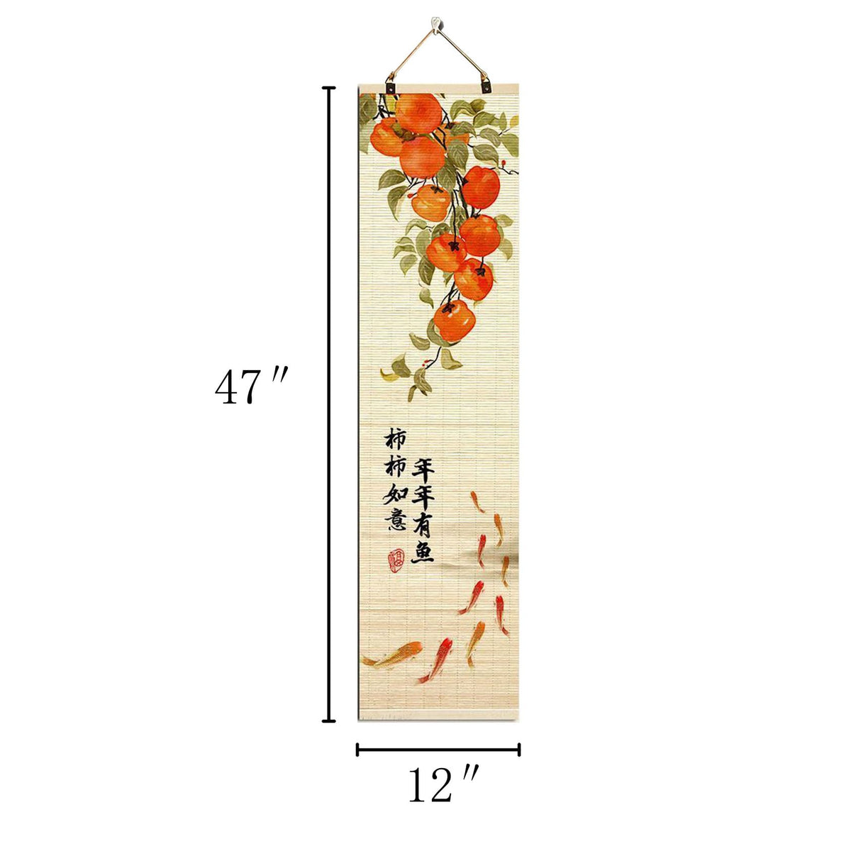 Natural Bamboo Blind Scroll Wall Art (Color-D02)