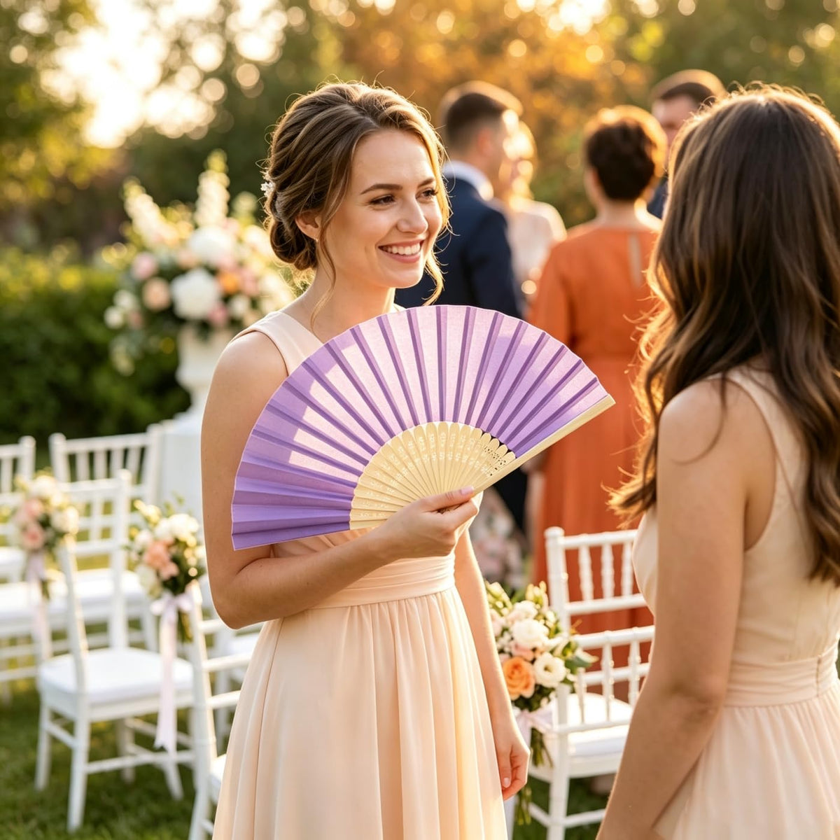 Paper Hand Fans (Purple-50)