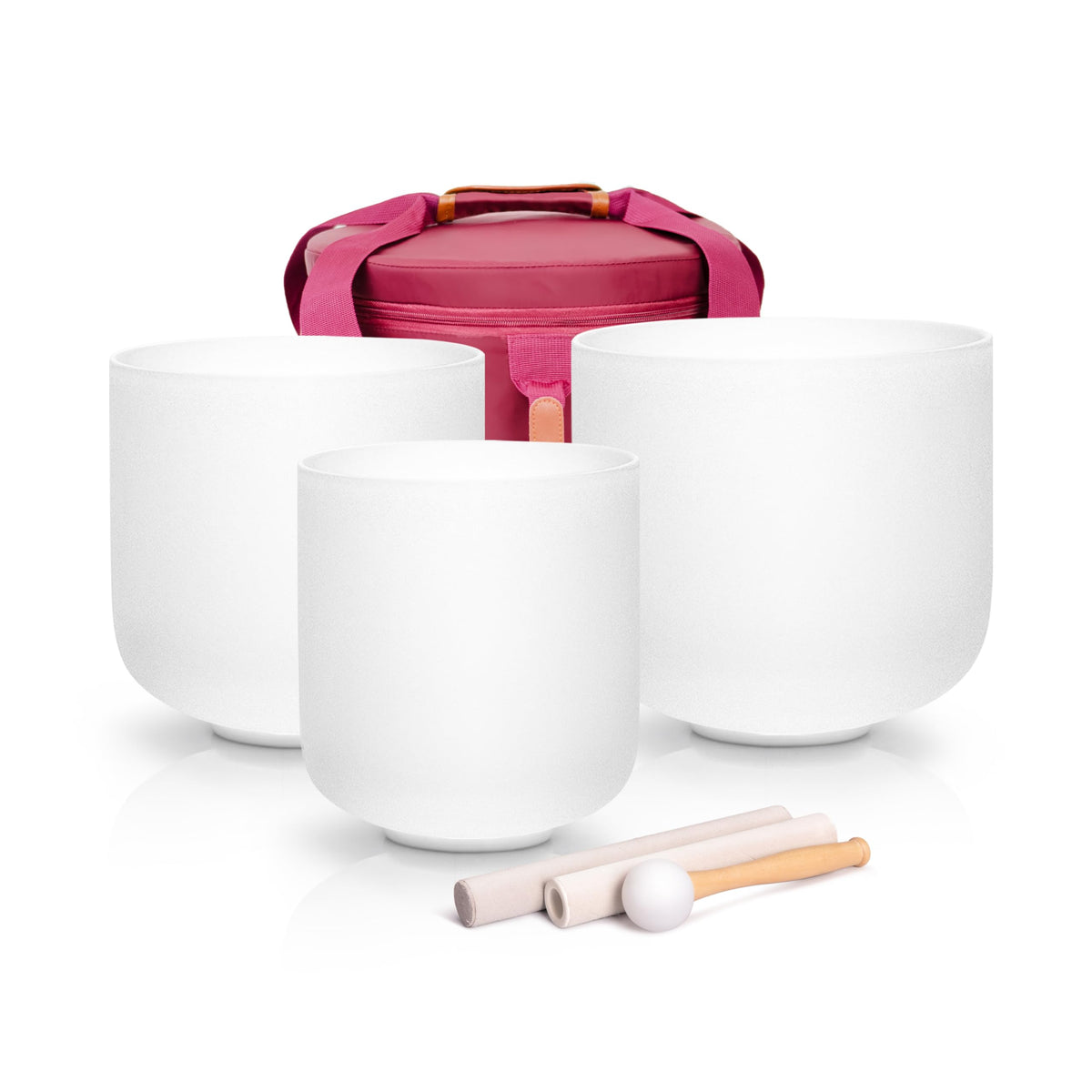 6"C+7"A+8"G) 432Hz Chakra Set of 3 Crystal Singing Bowls 6-8 Inch with Heavy Duty Carrying Case & Mallets for Yoga Meditation Sound Healing (6-8 inch / 432hz 3 Bowls Set (6"C+7"A+8"G))