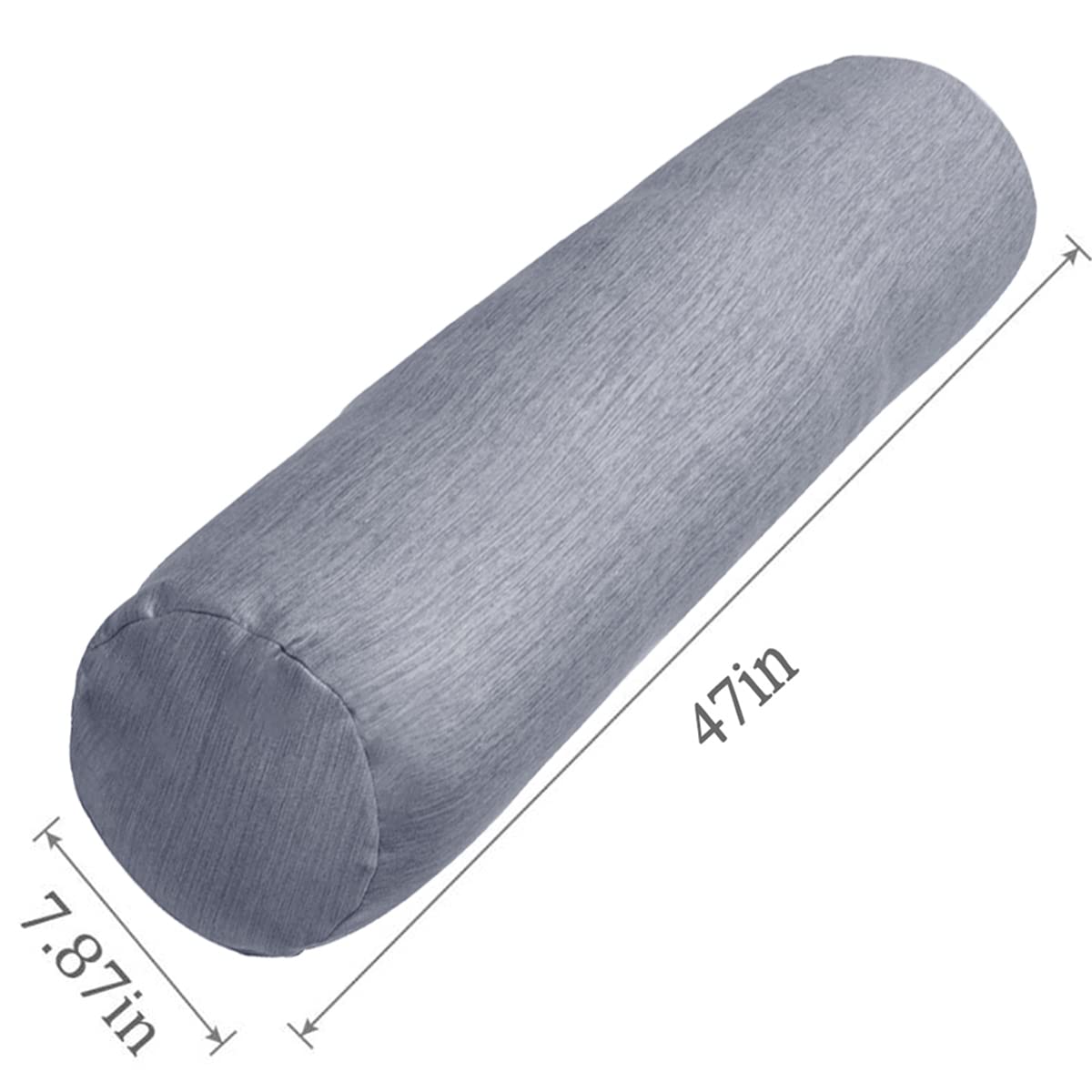 Body Pillow Bolster Pillow with Cooling Cover (Cooling Grey / 47 inch)