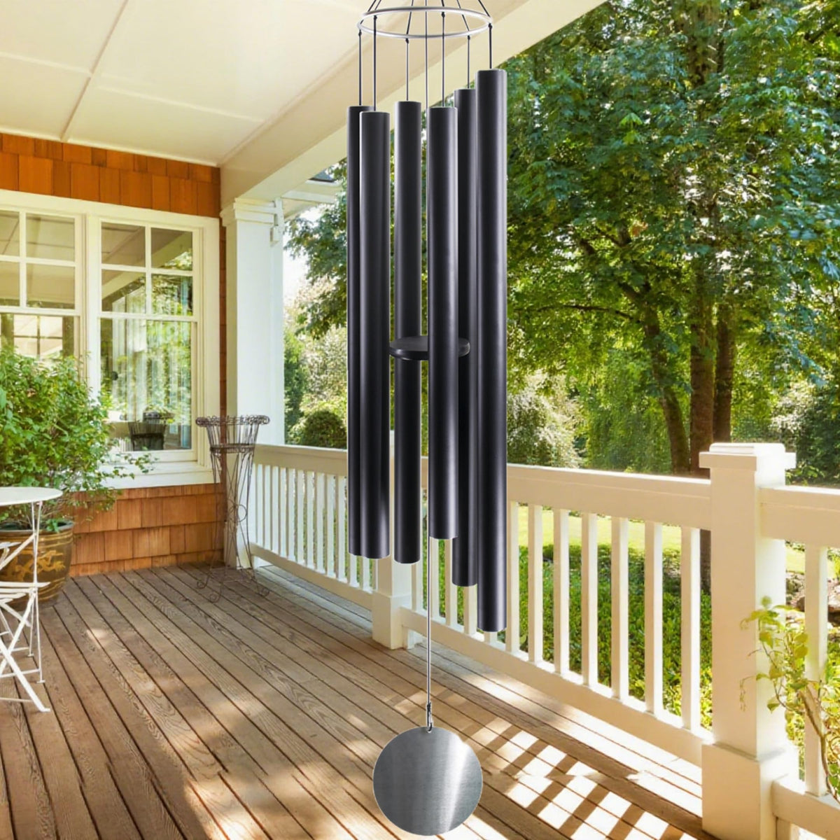78 Inch Wind Chimes for Outside with 6 Tubes Tuned Relaxing Melody (78”-Black)