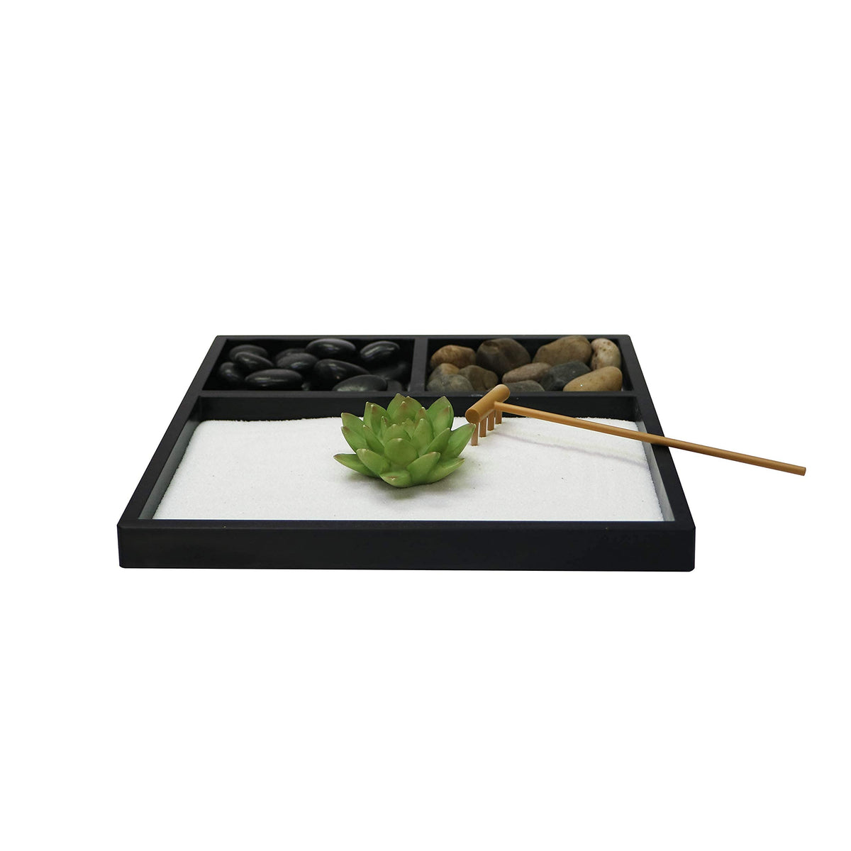 Mini Zen Garden Kit for Desk with Rake (9 inches)
