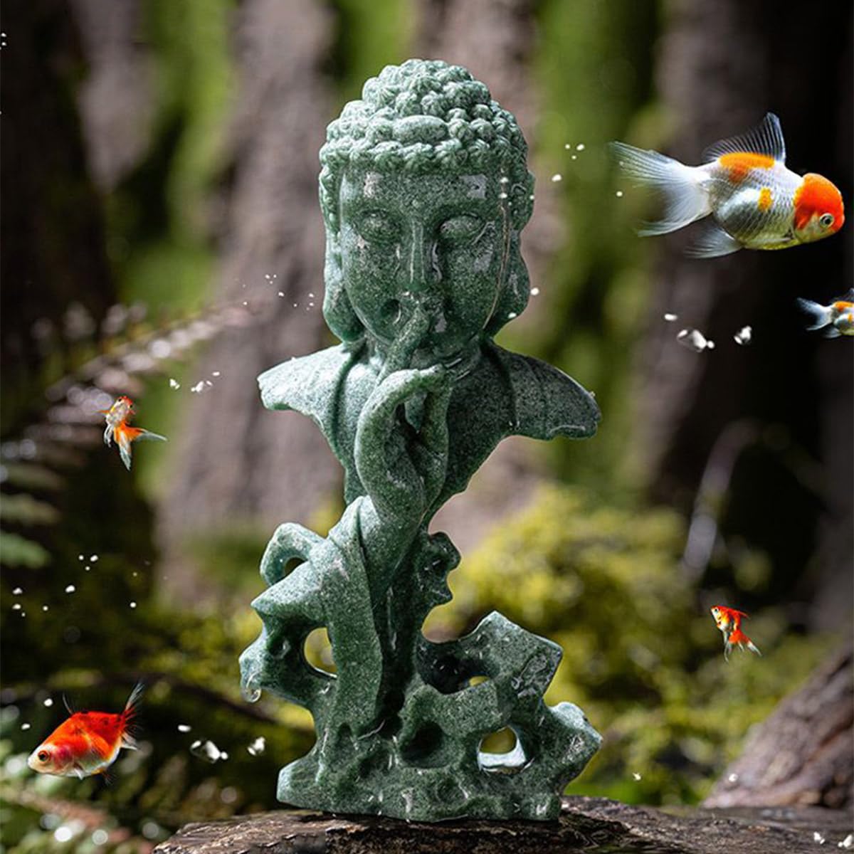 Meditating Buddha Statue Thinker Buddha Sculpture Aquarium Zen Figurine (Fs)