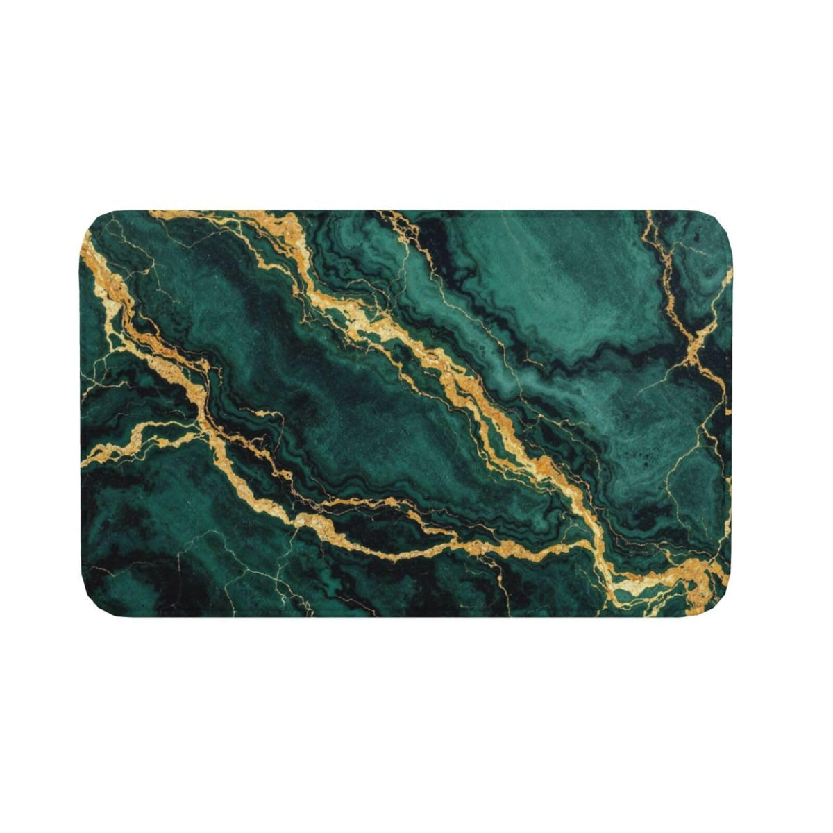Emerald Green Gold Marble Bath Mat Non (1'8" x 2'8" (Rectangular) / Green Gold Marble)
