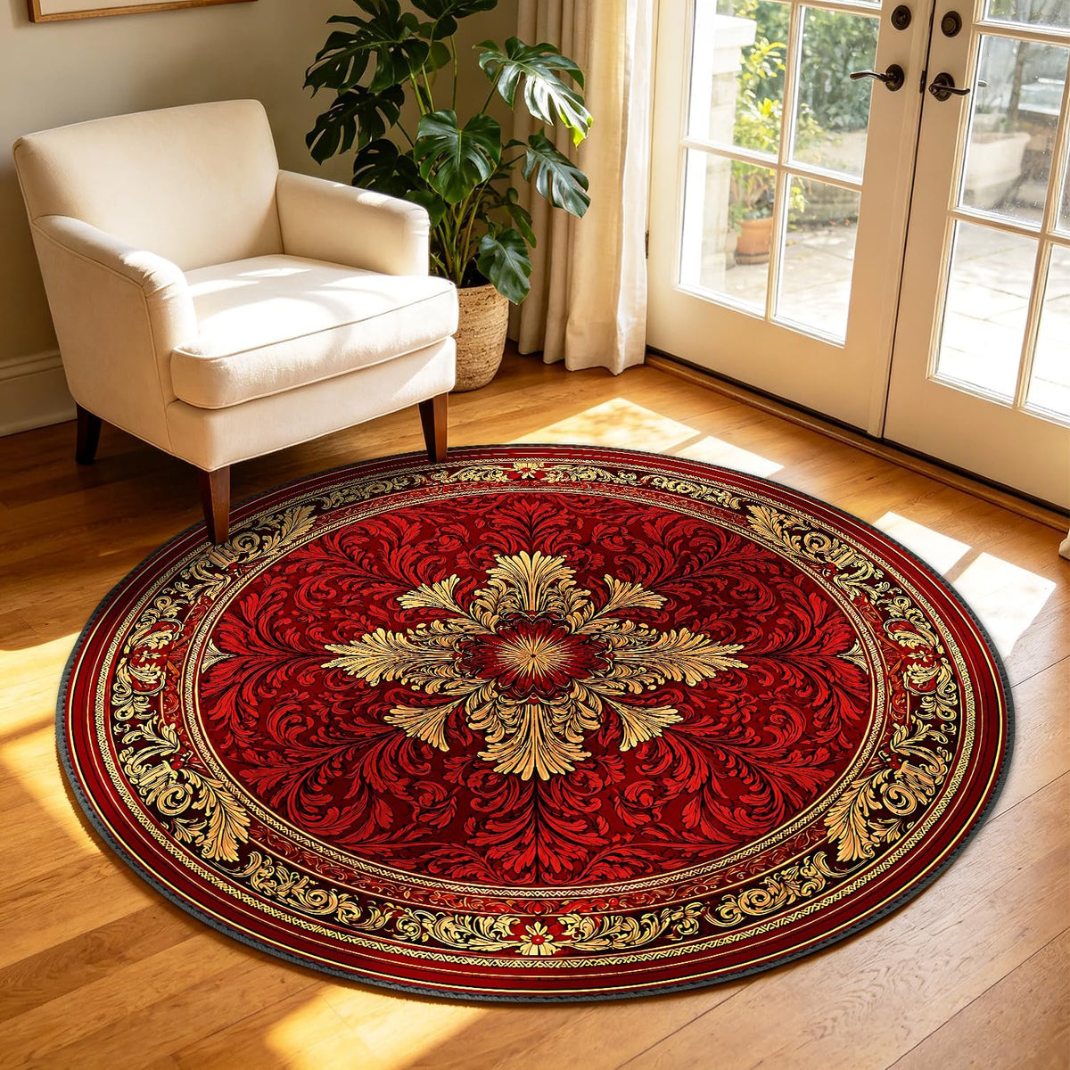 4ft Round Rug for Living Room (26 / 4' (Round))