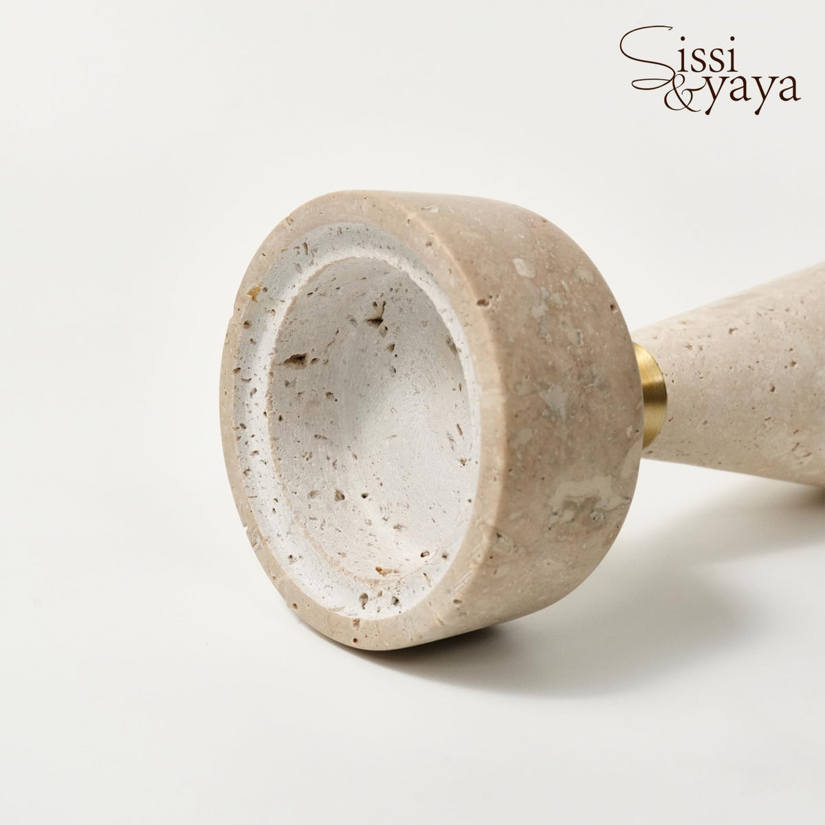Natural Travertine Incense Burner (White)