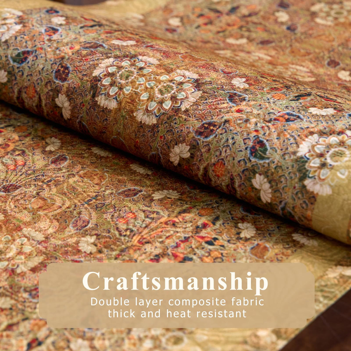 Hidden Bridge Floral Brocade Table Runner 13x72 Fall Decor (Petal Rain · Rectangular 13x72 Inch)