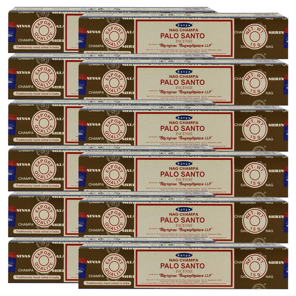 Palo Santo Incense Sticks and Incense Stick Holder Bundle Insence Insense Satya (Palo Santo 15g - Pack of 12)
