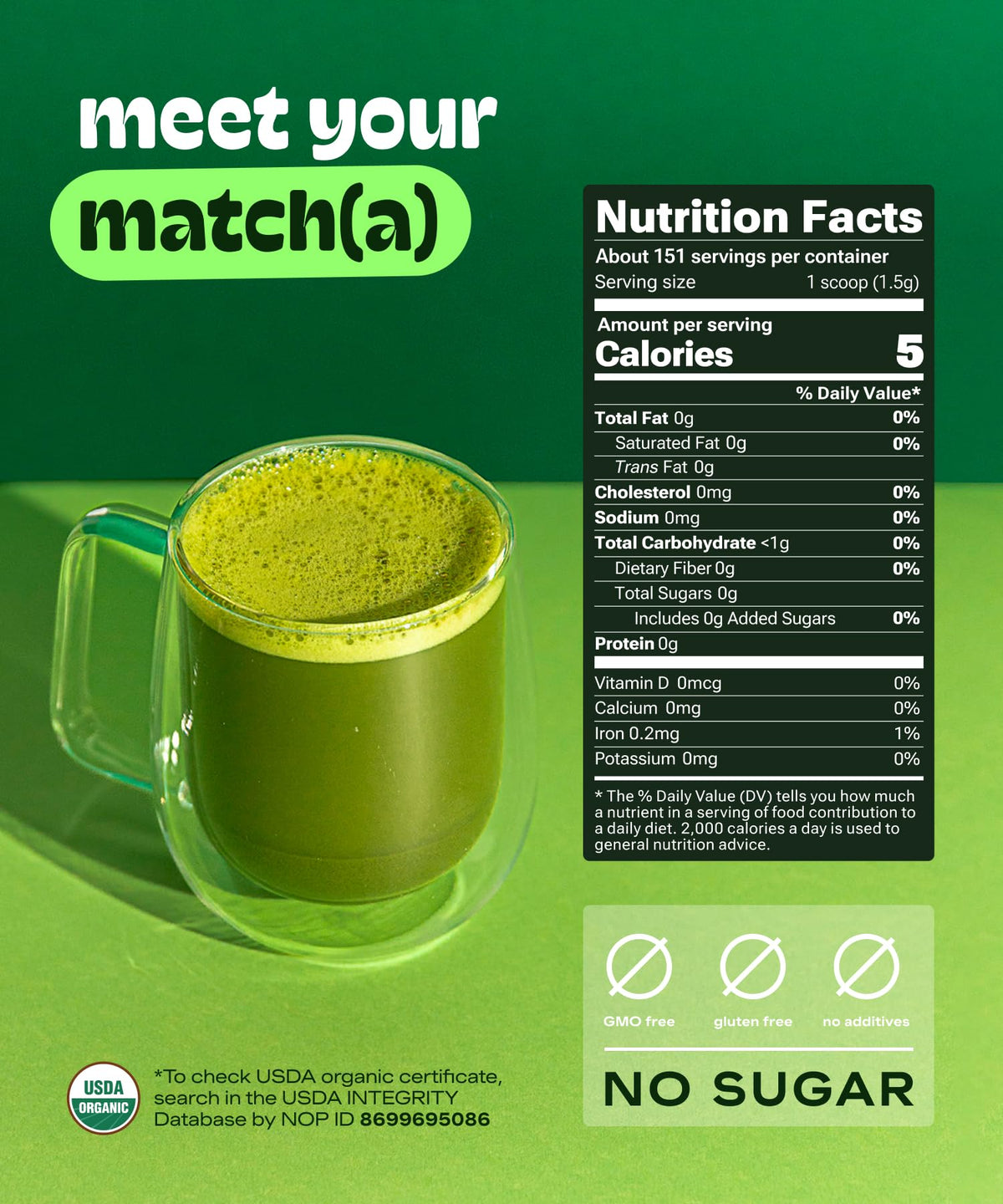 Certified Organic Matcha Green Tea Powder