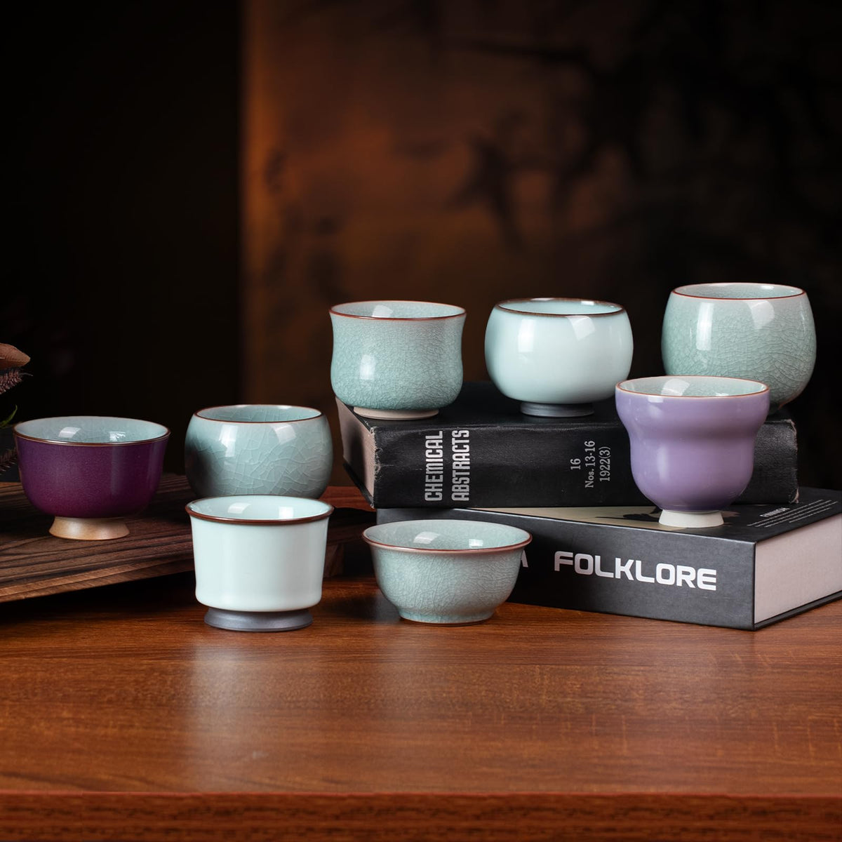 Japanese Tea Cups (Ice Crackle Glaze-Lilac)