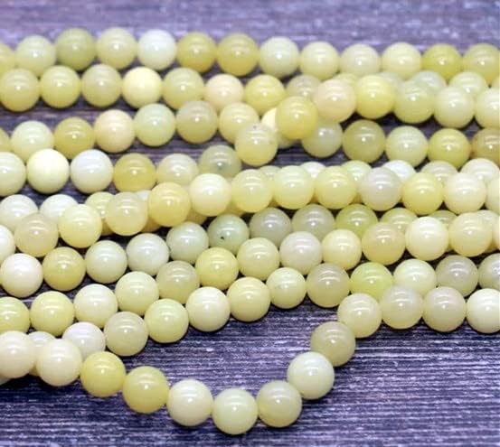 108 Pcs Lemon Jade Beads for Jewelry Making 8 MM Yellow Lemon Jade Gemstones Loose Stone Beads (Lemon Jade / 8MM, 108pcs)