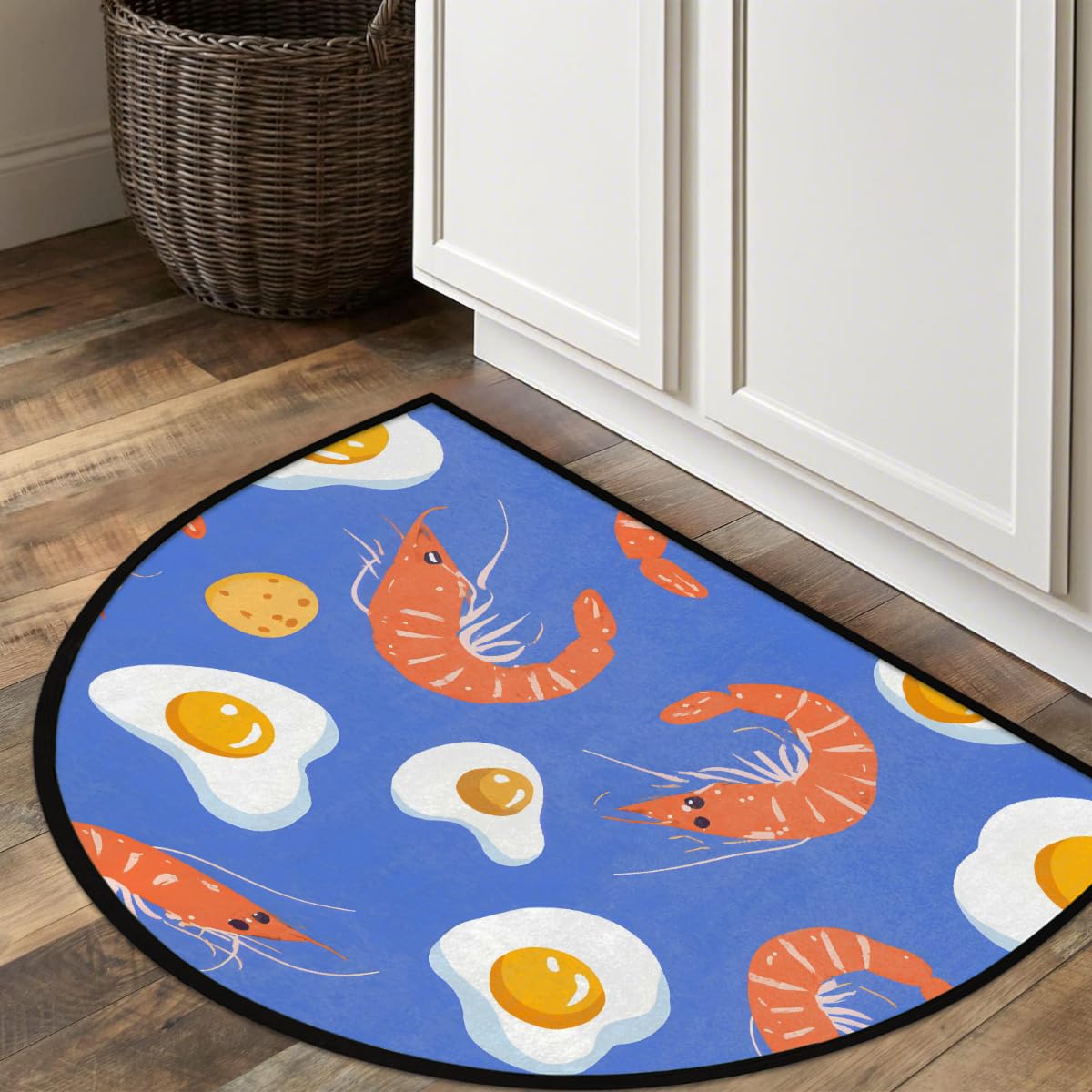Egg Half Round Door Mat Semi Moon Rug Fireplace Carpet Area Rugs (Color8)