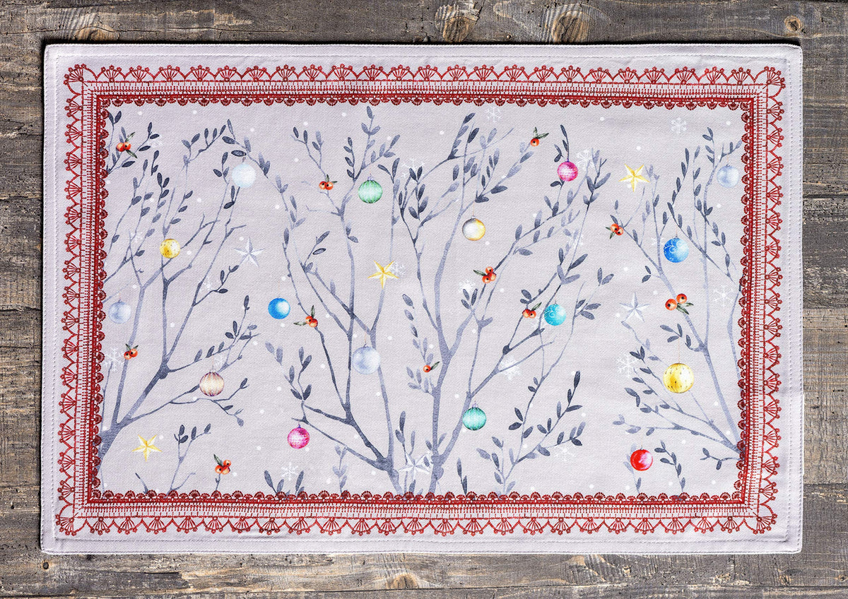 Placemats Set of 4 Reusable 100% Cotton (023 - Fairy Christmas / 13" X 19" (Pack of 4))