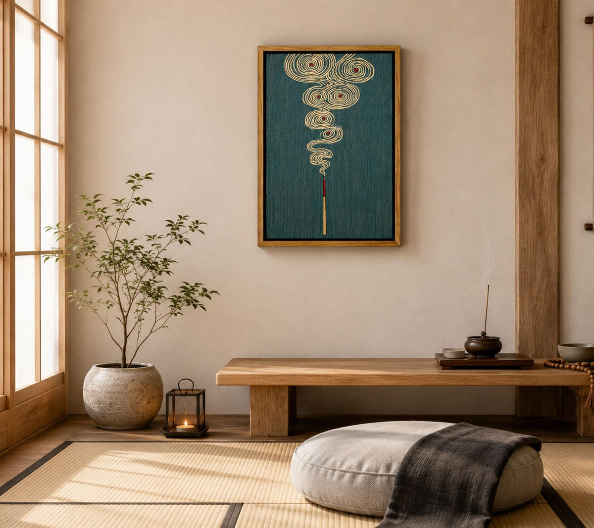 Floating Framed Zen Incense Canvas Wall Art (Zen Incense / 24"L x 16"W)