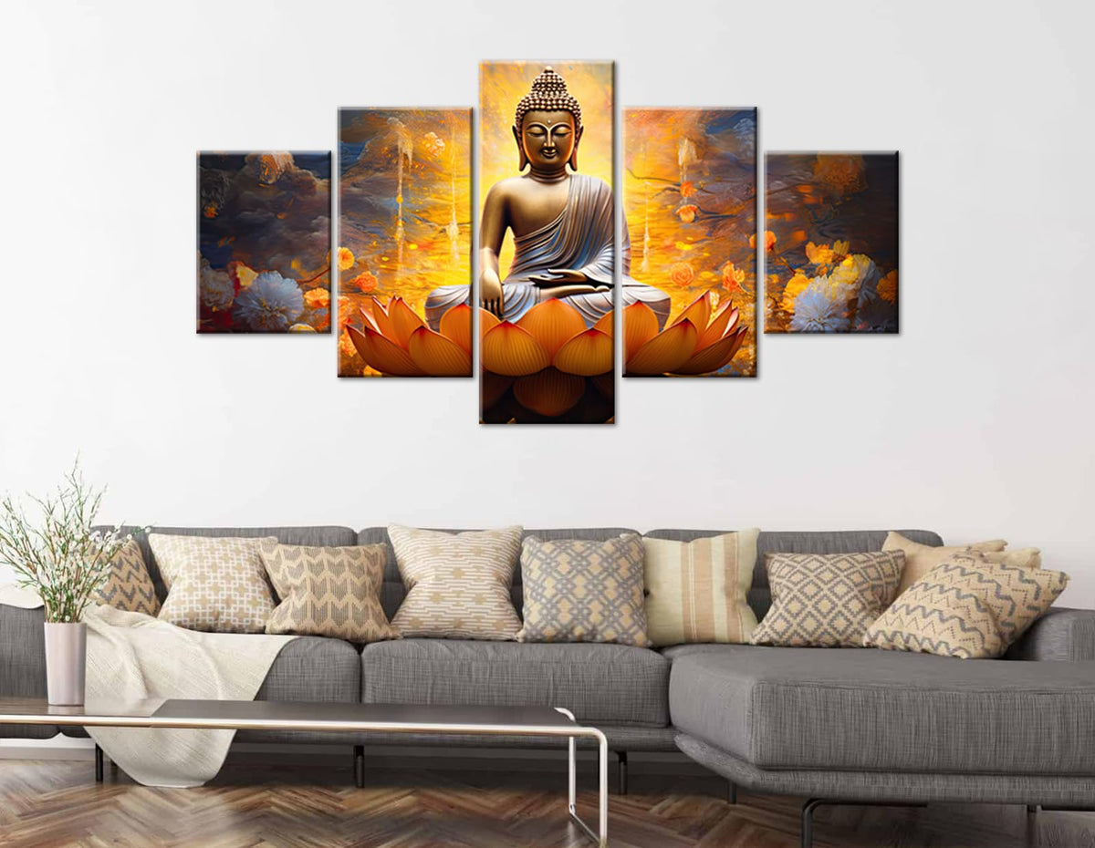 Gold Buddha Wall Art (60"L x 32"W / Buddha-1)
