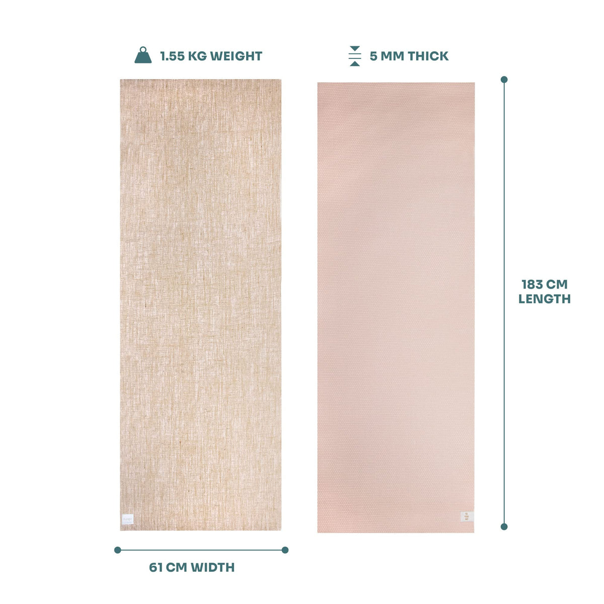 Jute Yoga Mat (White)