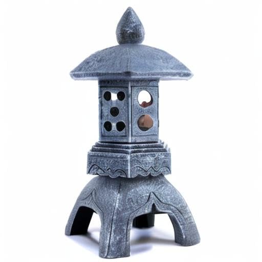 Pagoda Lantern Garden Statue with Solar Lotus Lights (Style 3)