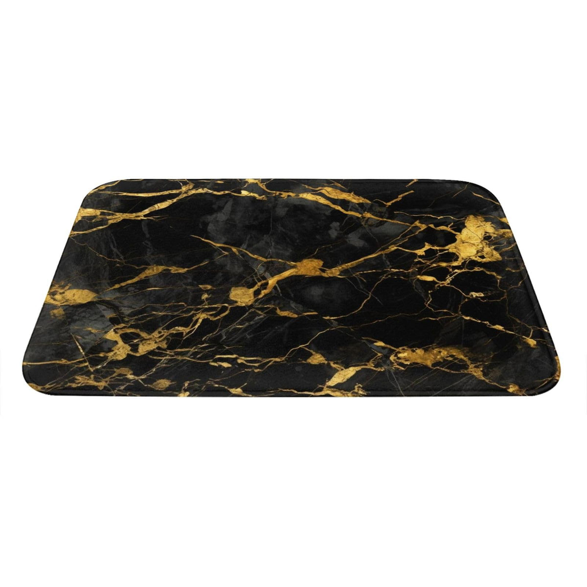 Black Gold Marble Surface Bath Mat Non (1'4" x 1'11" (Rectangular) / Black Gold Marble Texture)