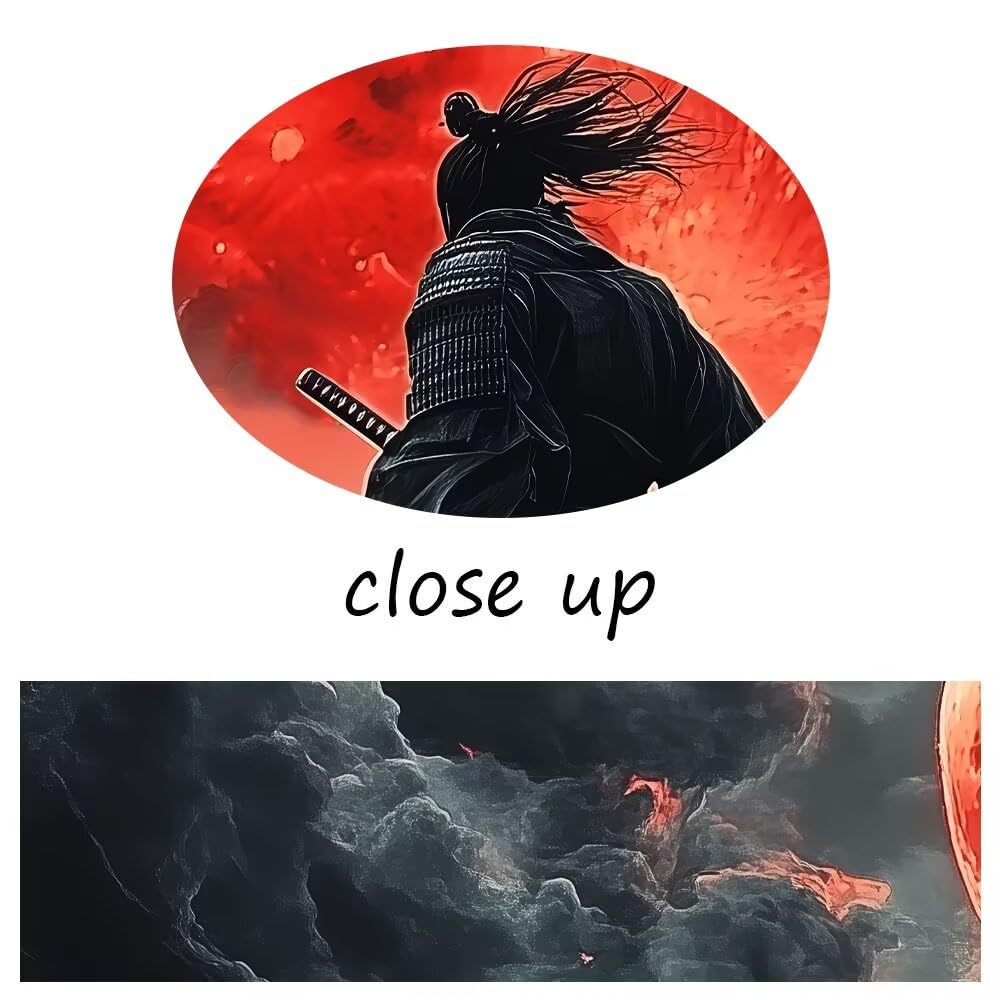 Japanese Wall Art Samurai Pictures Bushido Wall Decor Ancient Japan Warrior Canvas Landscape Painting Asian Artwork for Bedroom Living Room Office Bathroom Home Decoration Framed 5 Piece (50"Wx24"H / Samurai 5P-11)