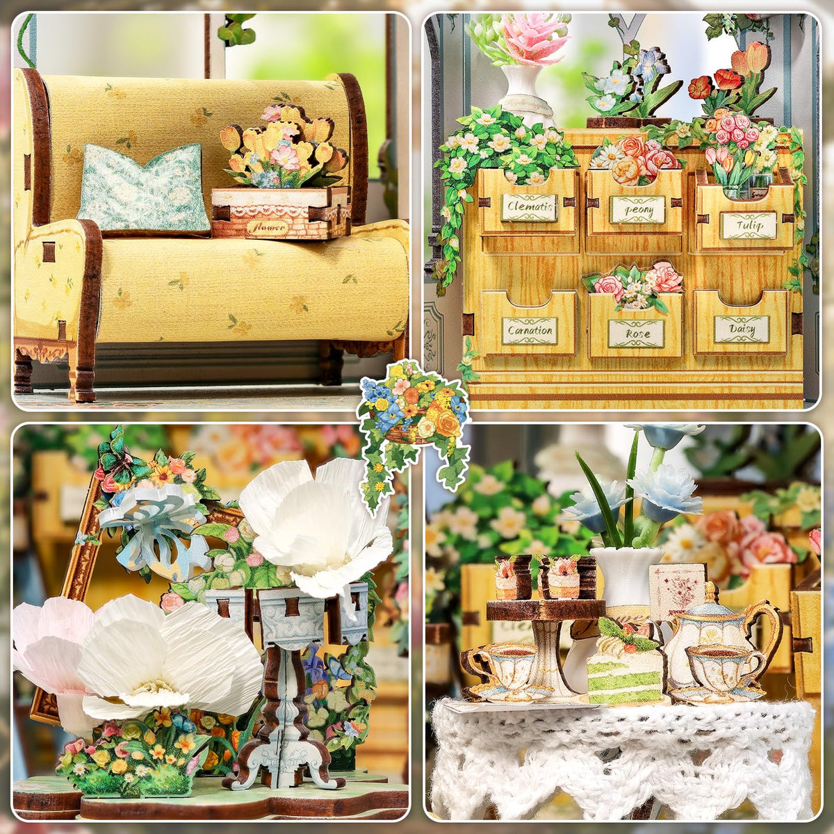 DIY Miniature House Kit (Windsor Flower House)