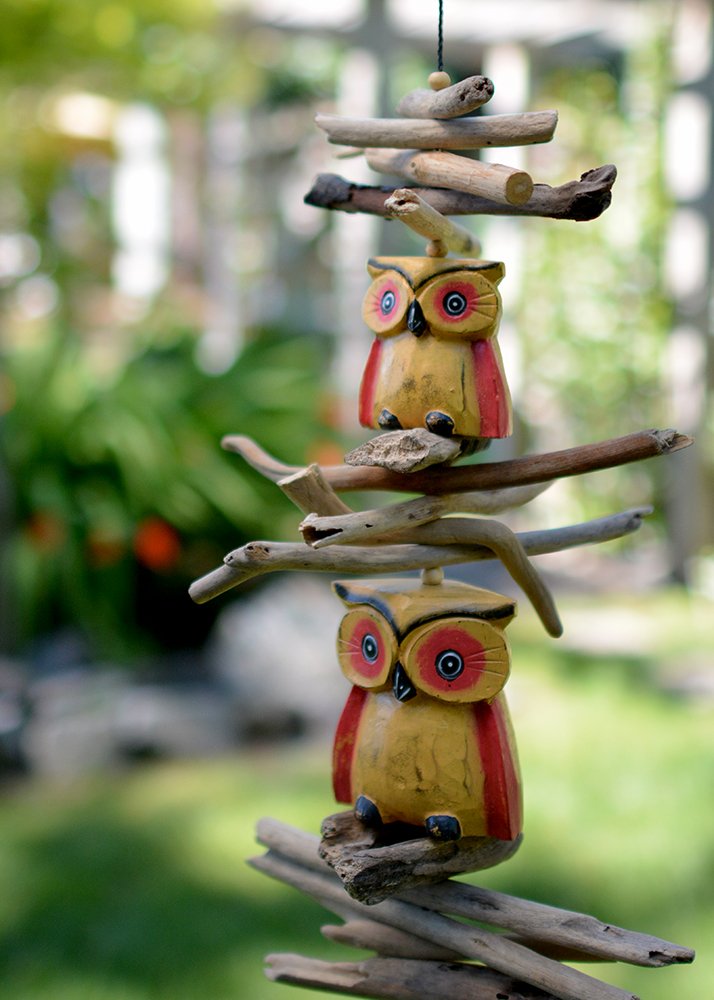 Gifts 618 Wind Twin Oscar Owl Bell (Yellow Owl Bell)
