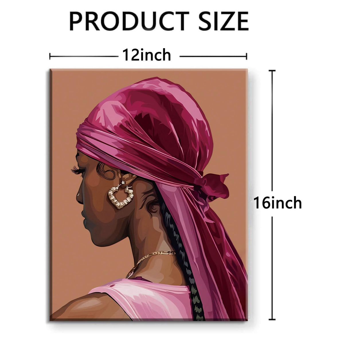 Black Girl Wall Art Canvas Print Pink Bedroom Wall Decor Set of 3 (Framed 12"x16" Black Girl Wall Art Set of 3)