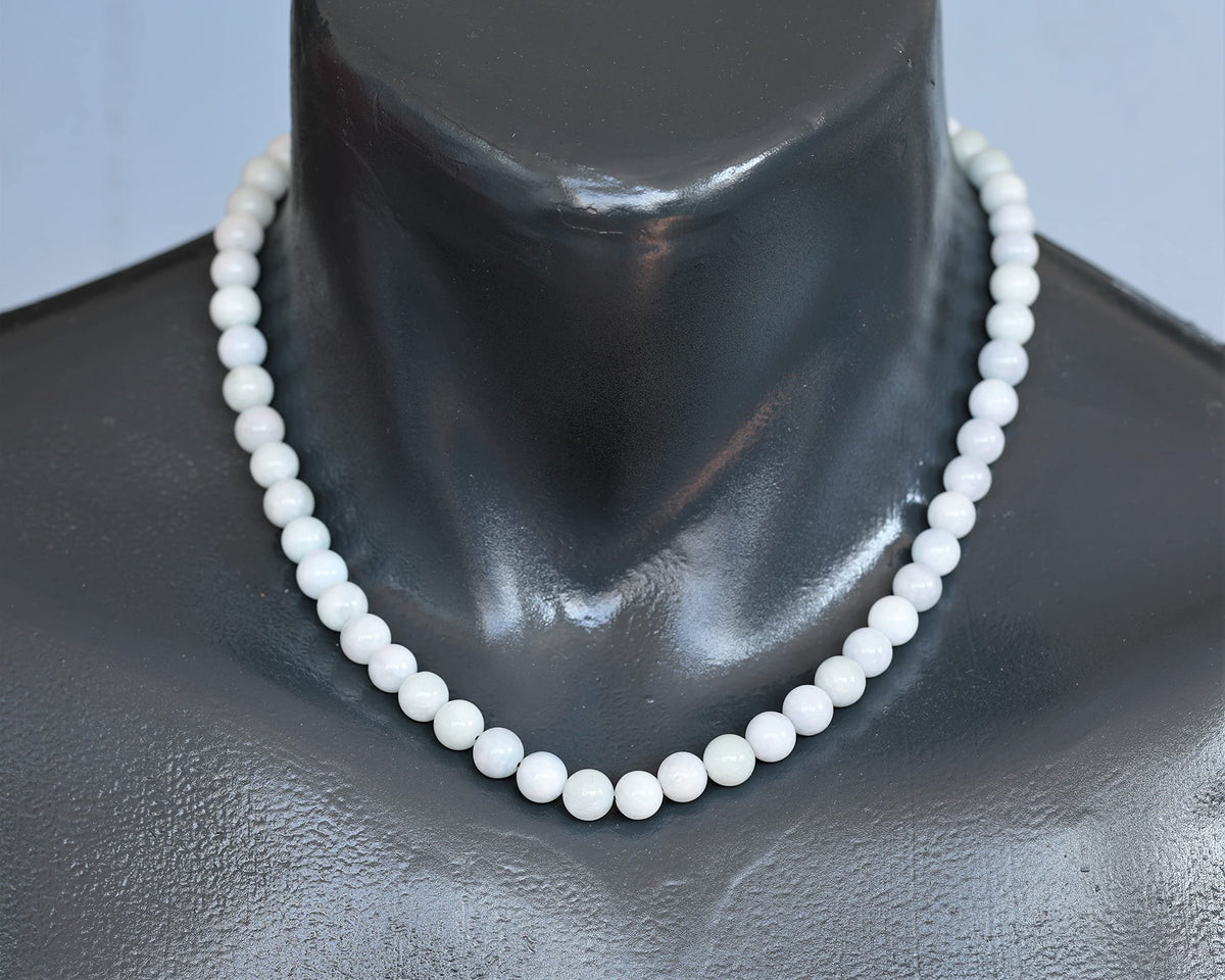 Natural Aquamarine Beaded Choker Necklace (Aquamarine / 30 Inches)