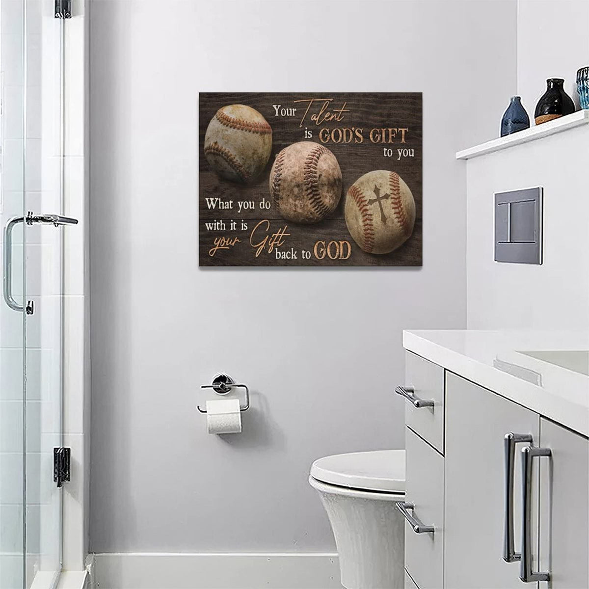 Baseball Wall Art Rustic Motivational Baseball Sports Pictures Wall Decor Baseball Poster Inspirational Quotes Canvas Painting Prints Modern Artwork Home Decor for Bedroom Office Gym 16"x12" (Baseball / 16"L x 12"W)