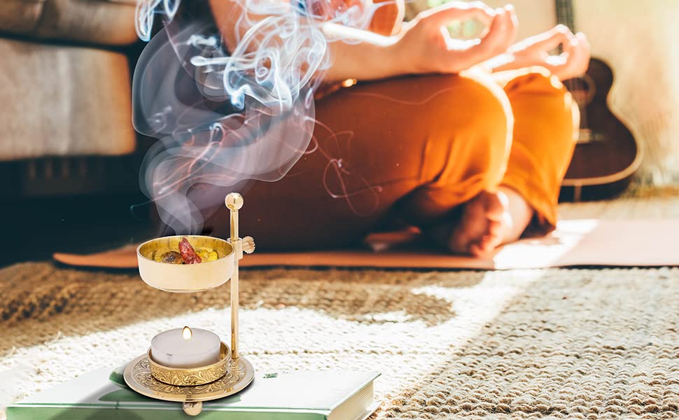 Handmade Gold Brass Incense Burner (Gold)