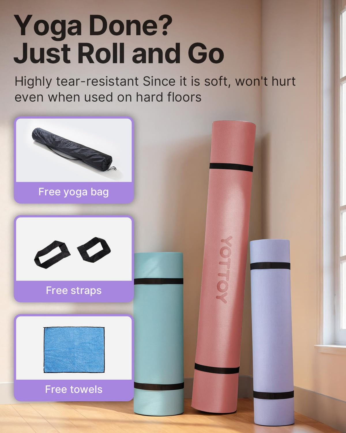 Large Yoga Mat (Pink / 75*52*1/2inch)