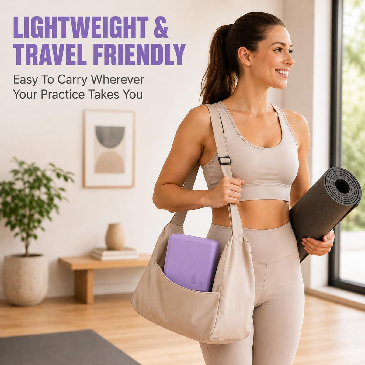 Yoga Blocks 2 pack (Lavender / 9 x 6 x 3 inch)