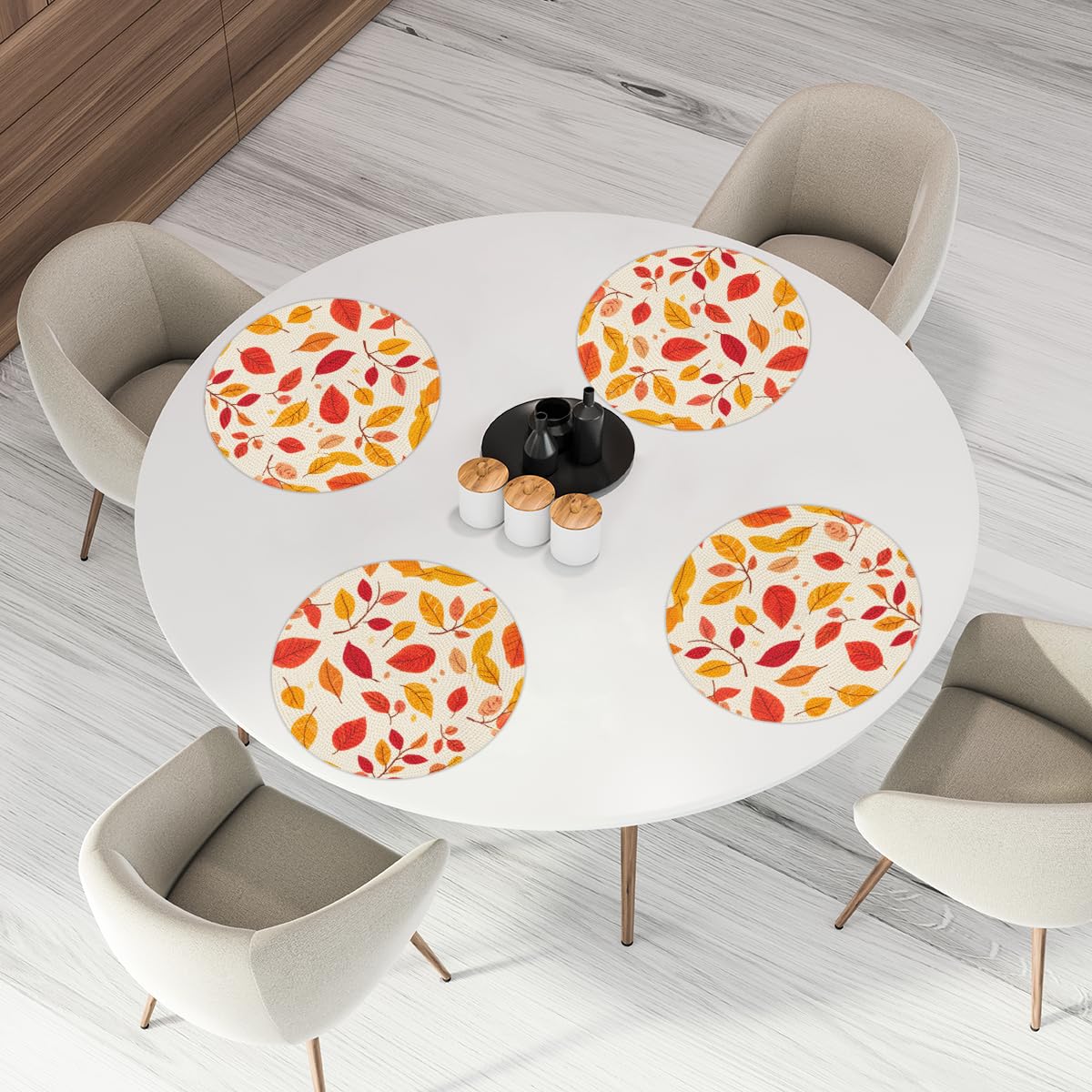 Autumn Placemats Round Placemats Set of 6 Festival Party (A 016 / 6 pieces)