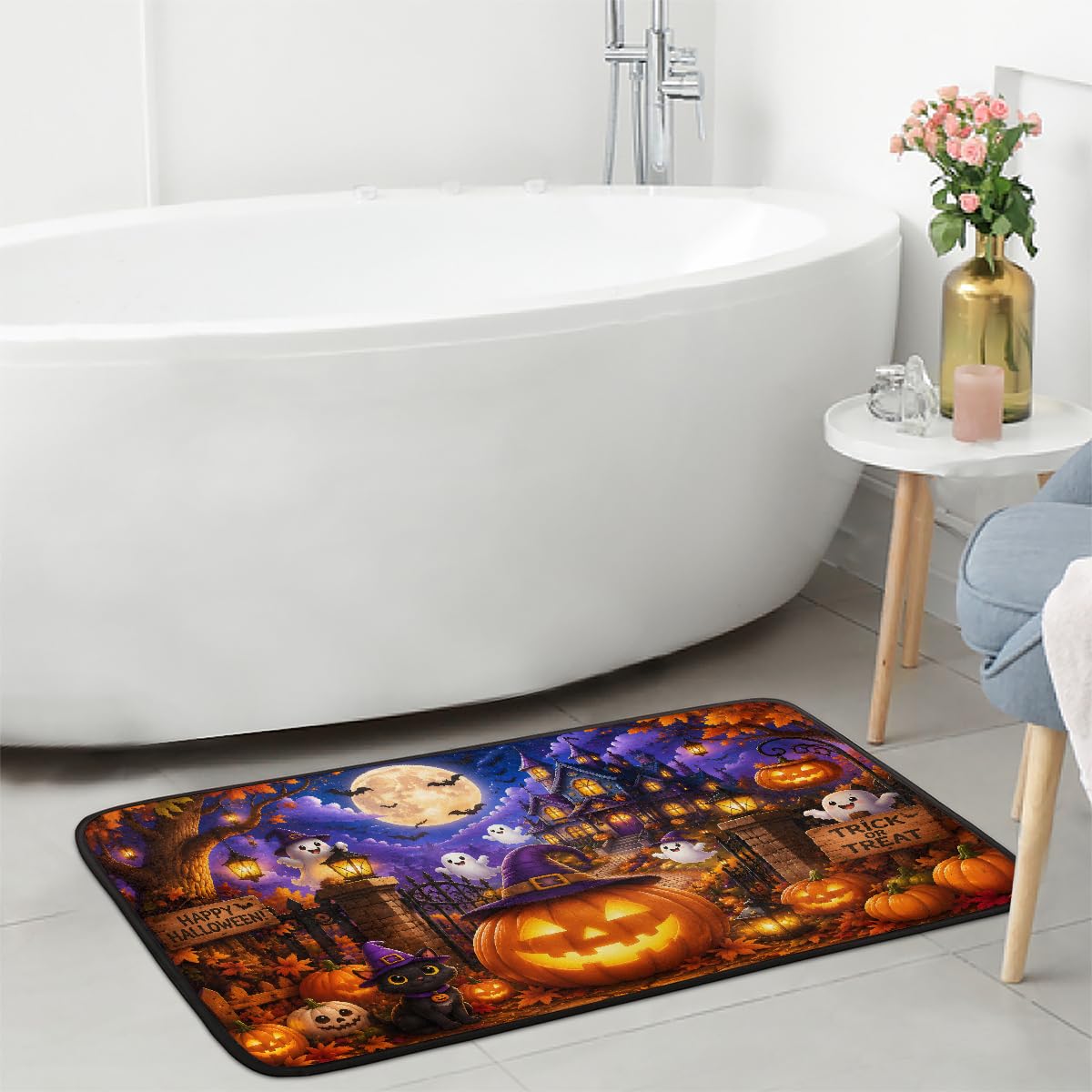 Halloween Kitchen Rugs Kitchen Mats Non Slip Floor Mat (Z:f-color 4)