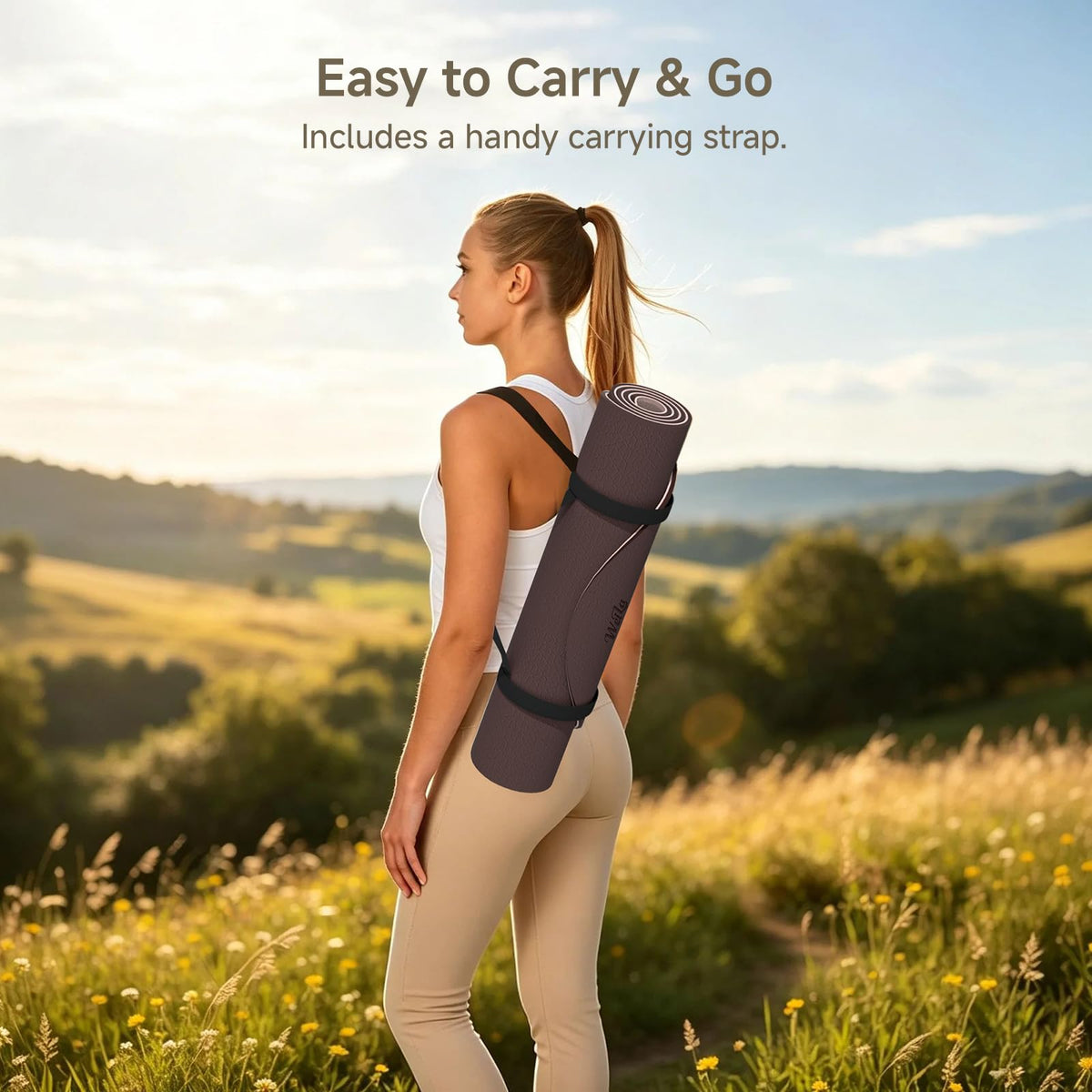Extra Thick Yoga Mat (Brown & Apricot)