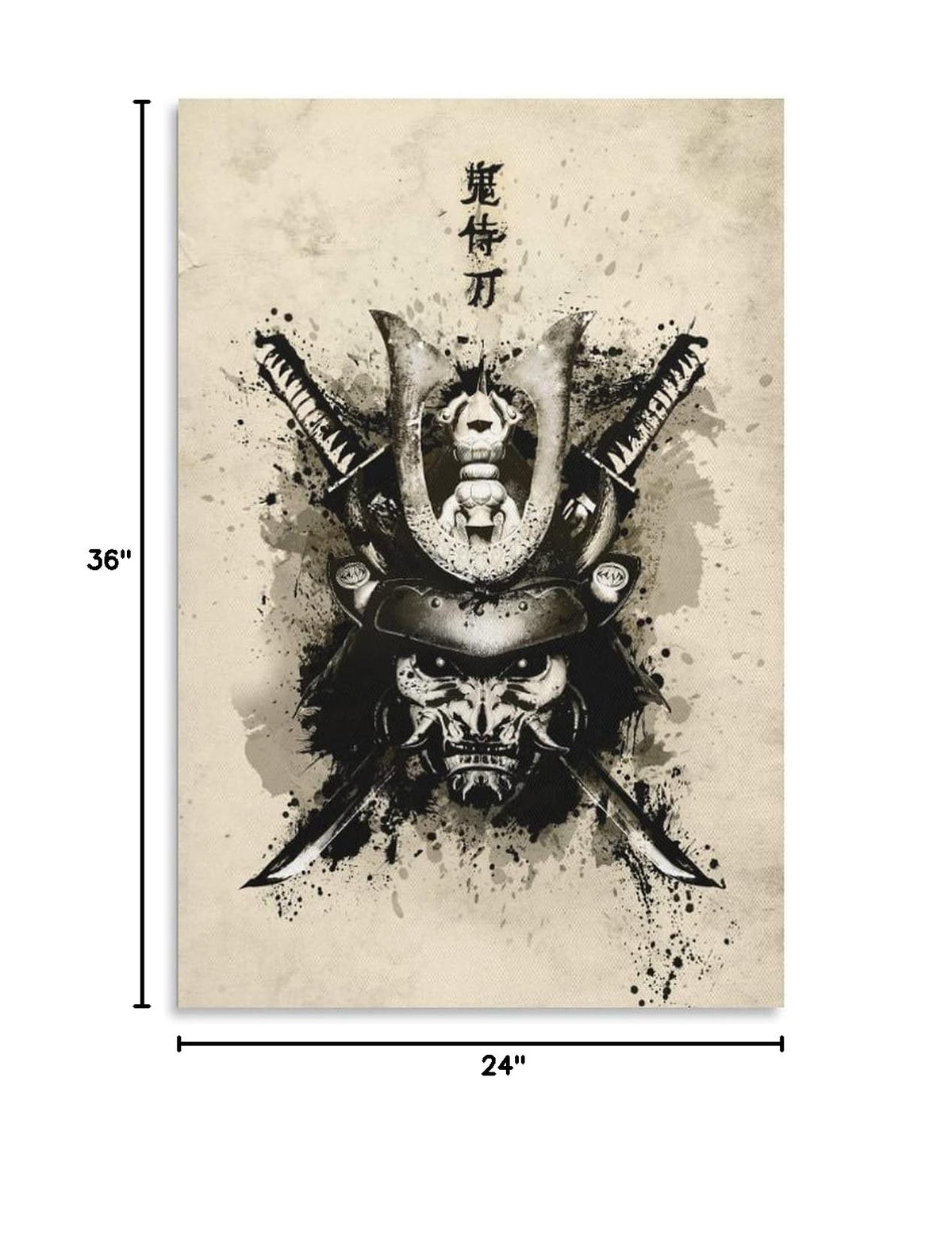 Samurai Posters Wall Art Samurai Katana Oni Canvas Painting Home Decoration for Living Room Bedroom Unframed 24 x36 inches (36"L x 24"W / Unframe-6)