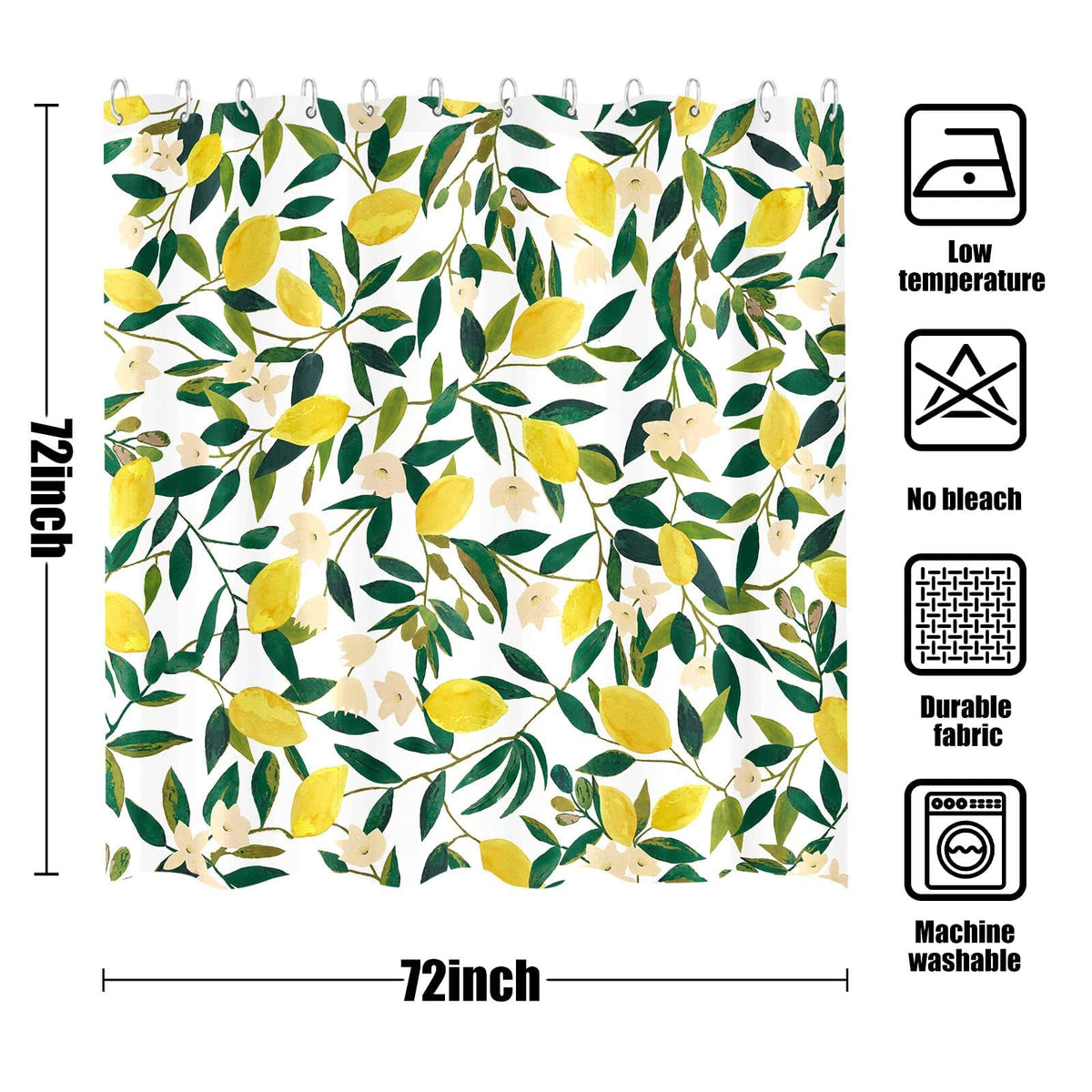 Lemon Shower Curtain (Lemon / 72"W x 72"L (Pack of 1))