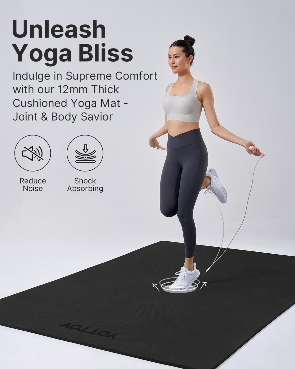 Large Yoga Mat (Black / 75*52*1/3inch)