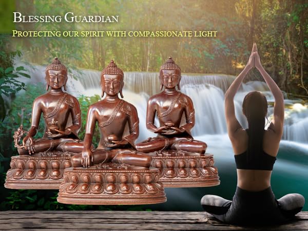 Bhaisajyaguru Buddha Statue Pure Copper Handmade Zen Meditation Decor (Bhaisajyaguru-second-gen)