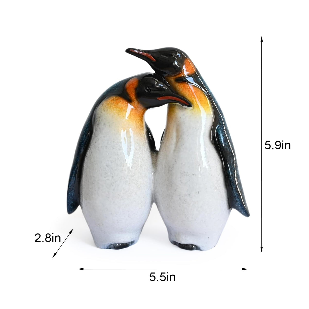Cute Penguin Couple Lovers Penguin Figurines Statue Desk Decor Home Decor (Sapphire Penguin Lovers)
