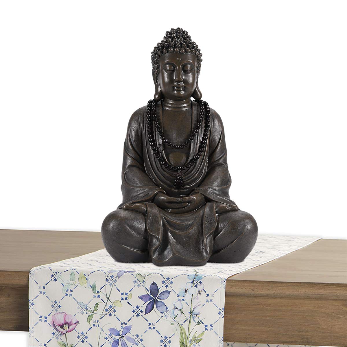 Meditating Buddha Statue Outdoor (Antique Bronze - 17 Inch)