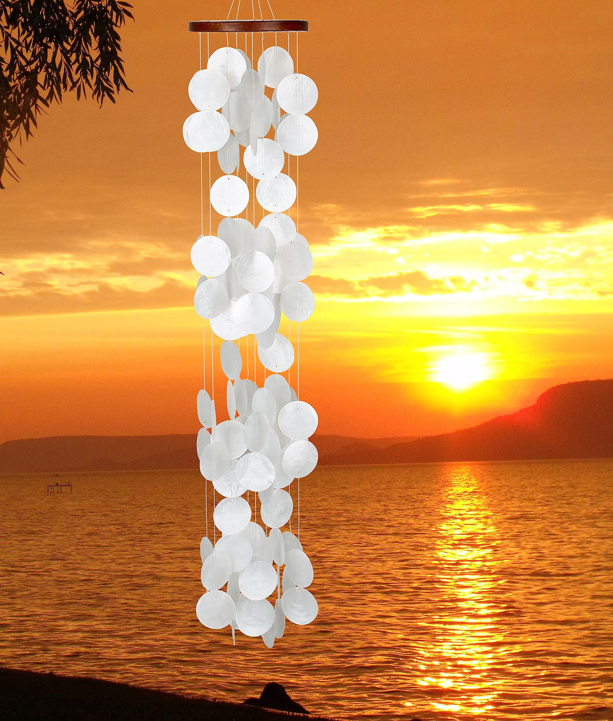 Woodstock Wind Chimes for Outside (40 Inches White)