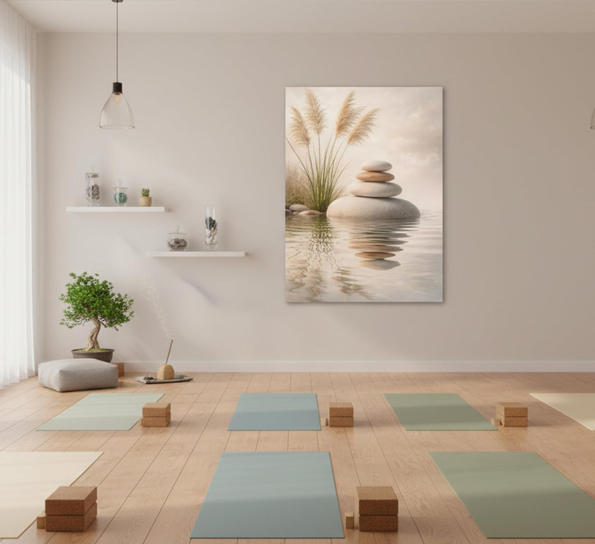 Zen Stone Canvas Wall Art 12x16Inches (Zen Canvas / 16"L x 12"W)