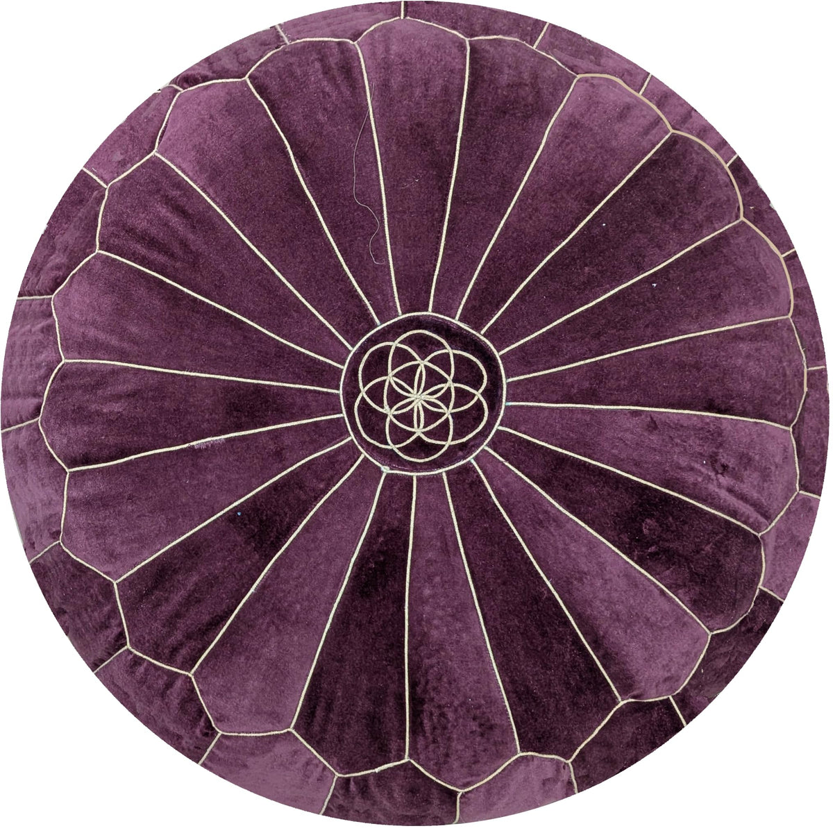 Moroccan Velvet Floor Pouf (Plum Purple)
